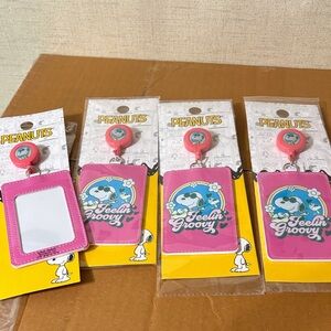 Peanuts Pink Feelin' Groovy Badge Holder